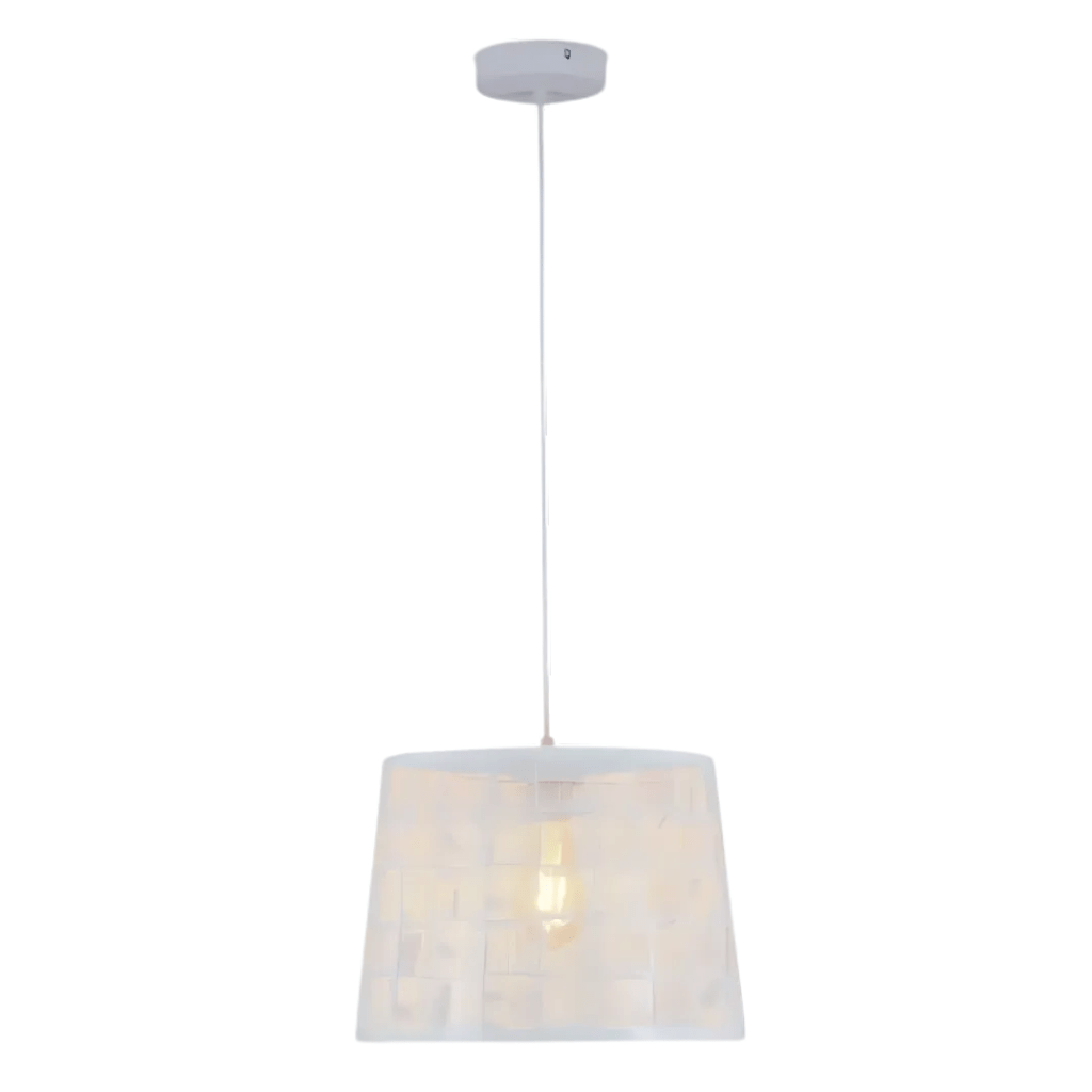 TKLD Pendant & Chandeliers Light Effects White Grunge Ridged Classic Shade Metal Frustum E27 Pendant Ceiling Light