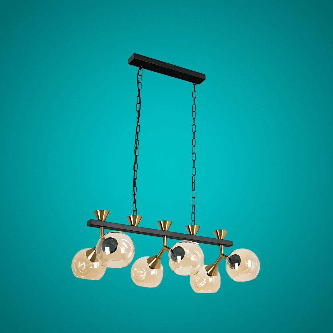 TKLD Pendant & Chandeliers Locanda Amber Glass Island Chandelier Ceiling Light - 40W