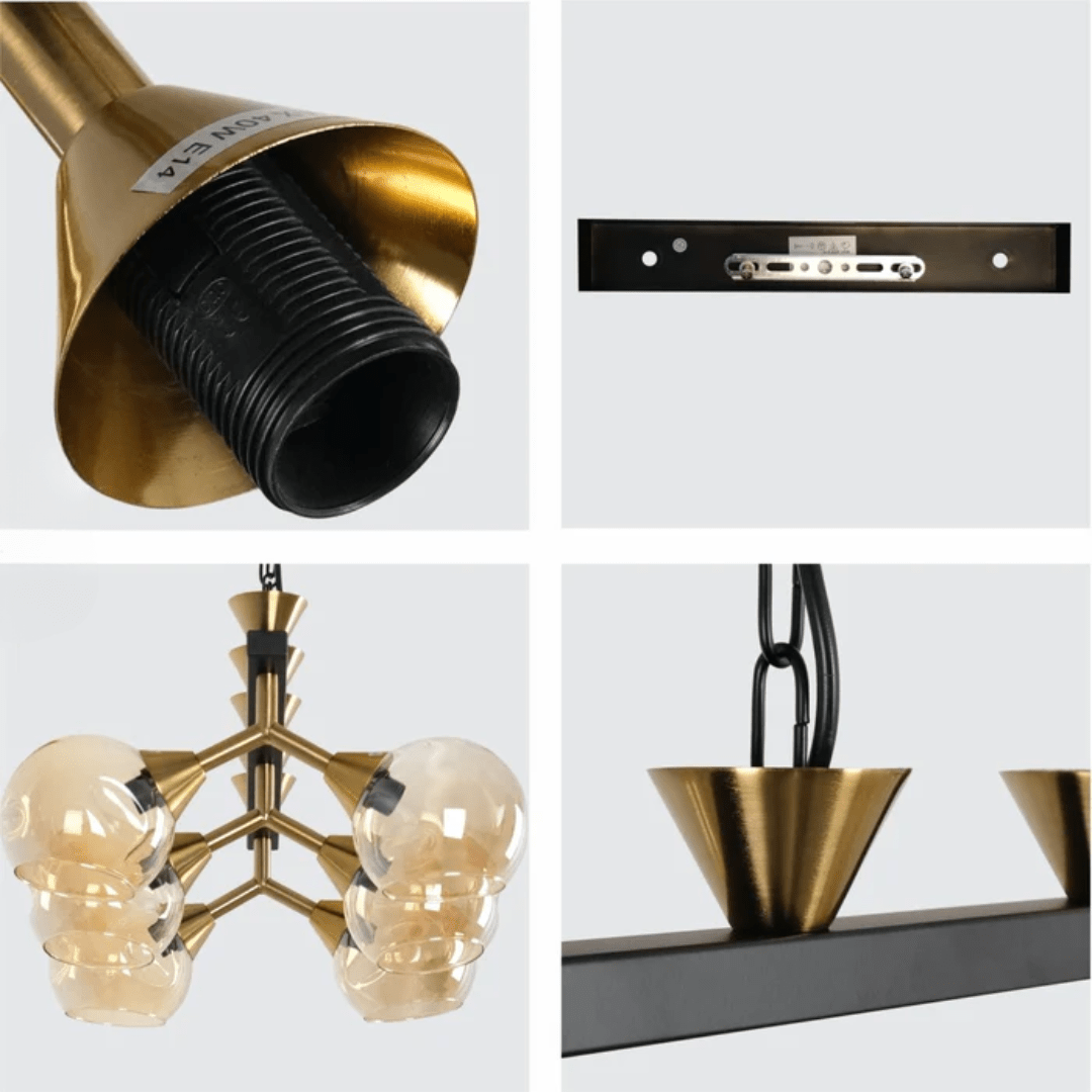 TKLD Pendant & Chandeliers Locanda Amber Glass Island Chandelier Ceiling Light - 40W