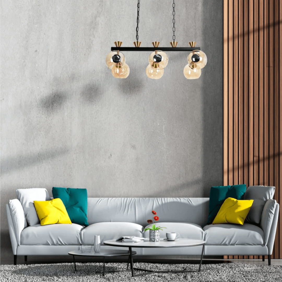 TKLD Pendant & Chandeliers Locanda Amber Glass Island Chandelier Ceiling Light - 40W