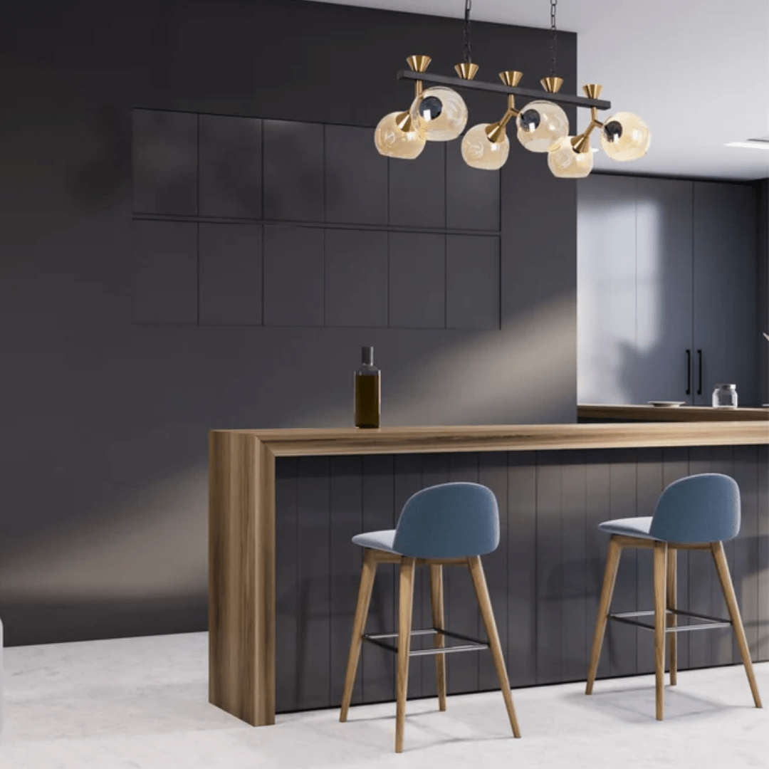 TKLD Pendant & Chandeliers Locanda Amber Glass Island Chandelier Ceiling Light - 40W