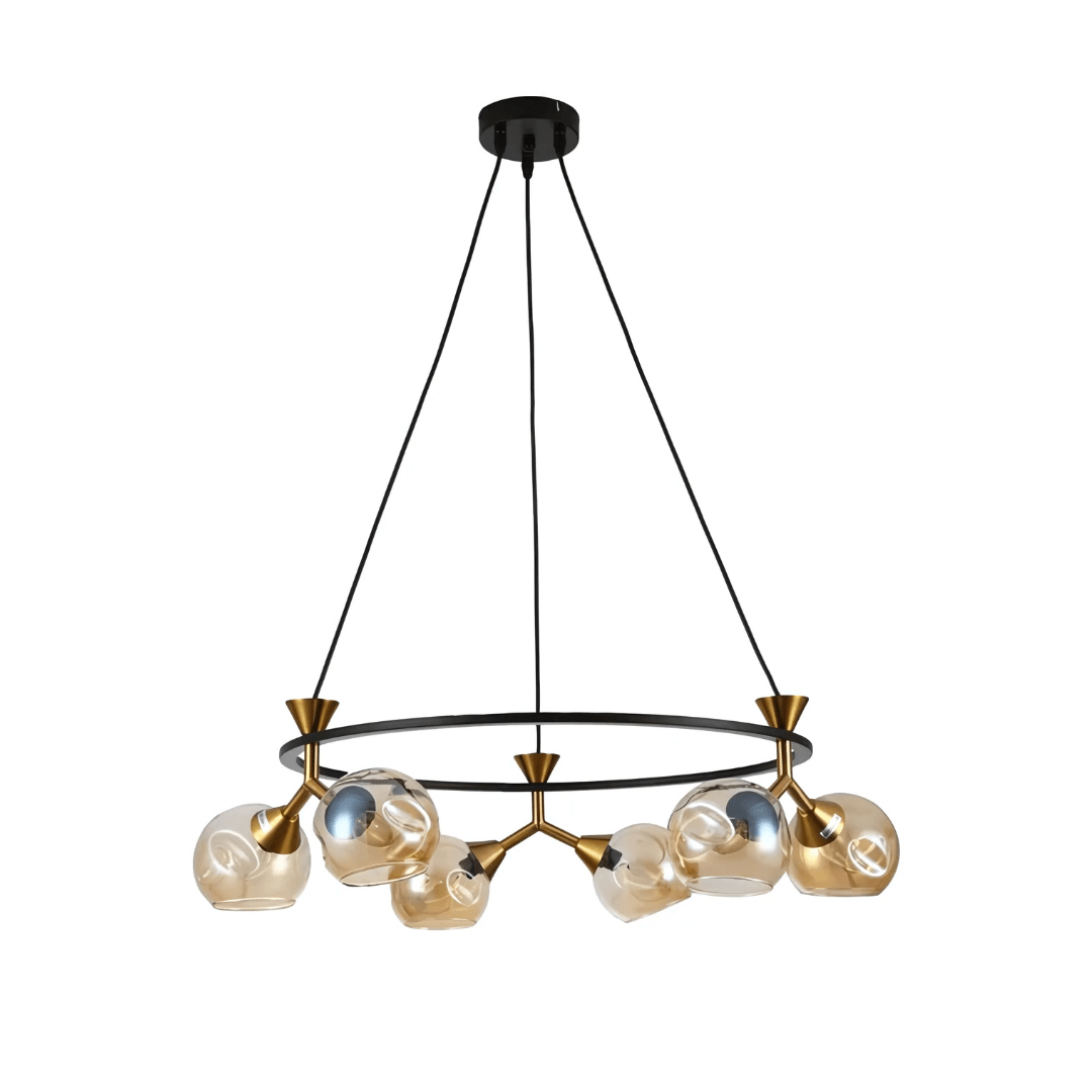 TKLD Pendant & Chandeliers Locanda Amber Glass Round Chandelier Ceiling Light - 40W