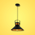 TKLD Pendant & Chandeliers Loft Cafe Bar Black Gold Funnel Handled Metal Pendant Ceiling Light