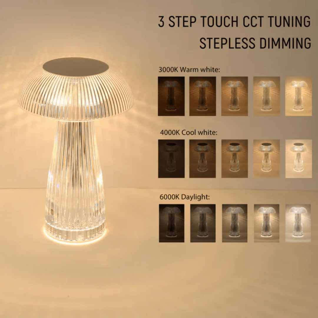 TKLD Table & Floor Lamps Lumi Crystal Touch Rechargeable Mushroom-Shaped LED Lamp - 1W