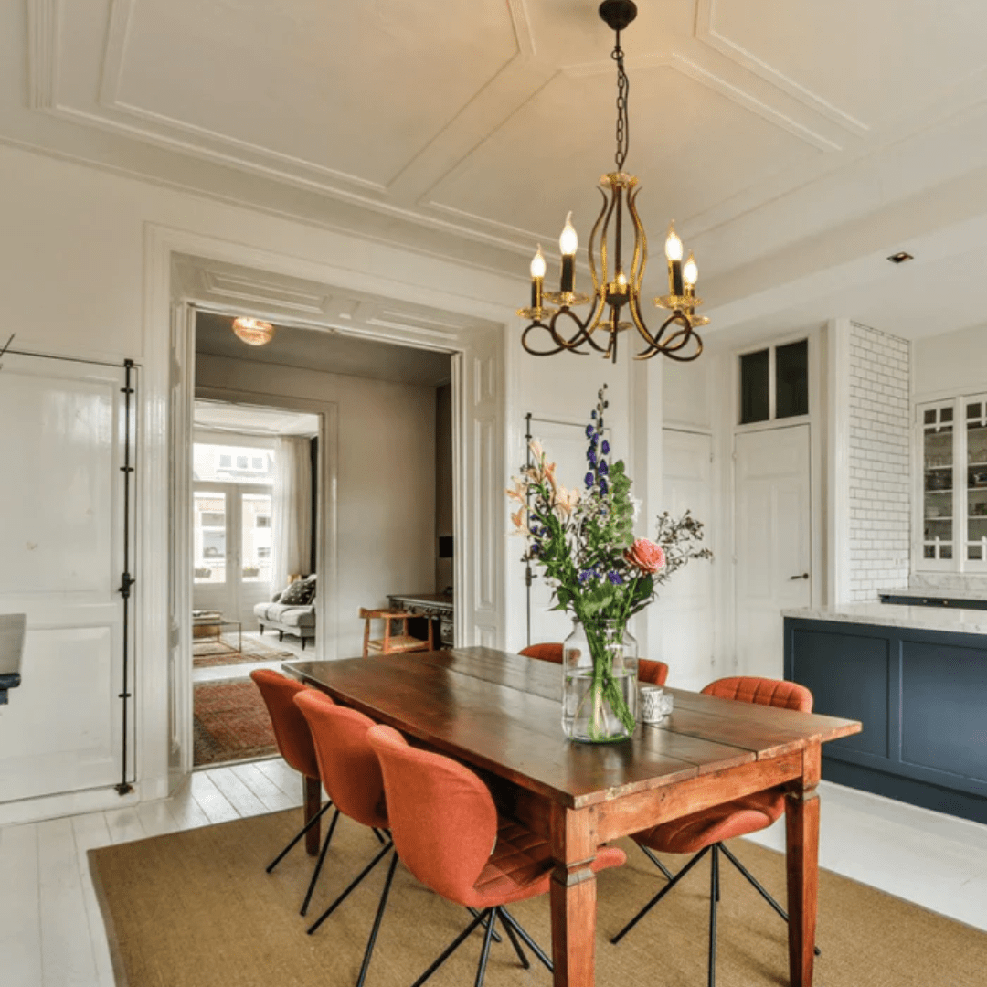 TKLD Ceiling Lights LuxAura 5 Candle Vintage Rustic Black French Chandelier Ceiling Light - 40W