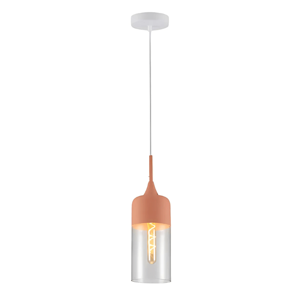 TKLD Pendant & Chandeliers Macaron Cylinder Glass E27 Pendant Ceiling Light