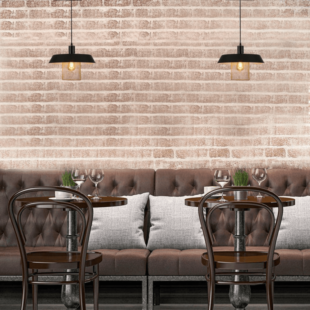 TKLD Pendant & Chandeliers Matte Gold Caged Shade with Black Flat Top E27 Pendat Ceiling Light - D300mm/D385mm