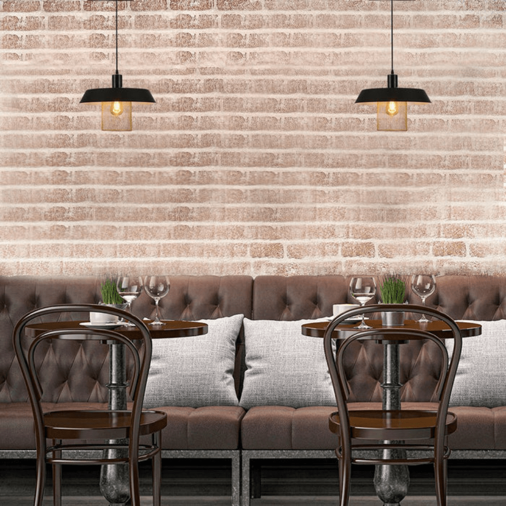 TKLD Pendant & Chandeliers Matte Gold Caged Shade with Black Flat Top E27 Pendat Ceiling Light - D300mm/D385mm