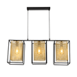 TKLD Pendant & Chandeliers Matte Gold Metal Shade Black Cage Triple E27 Pendant or Island Ceiling Light