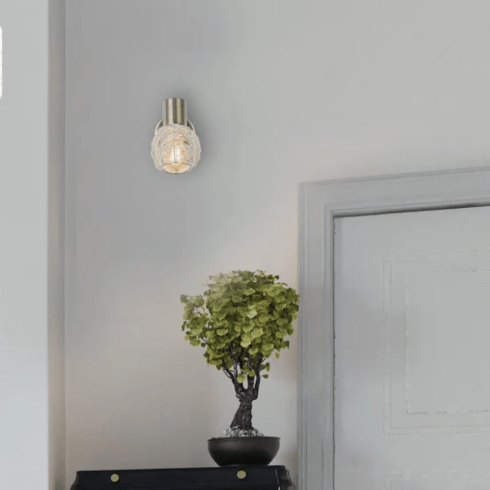 TKLD Wall & Sconce Lights Matte Nickel Body Silver Nest Shade Semi Flush E14 Ceiling and Wall Light  - 1 Lamp