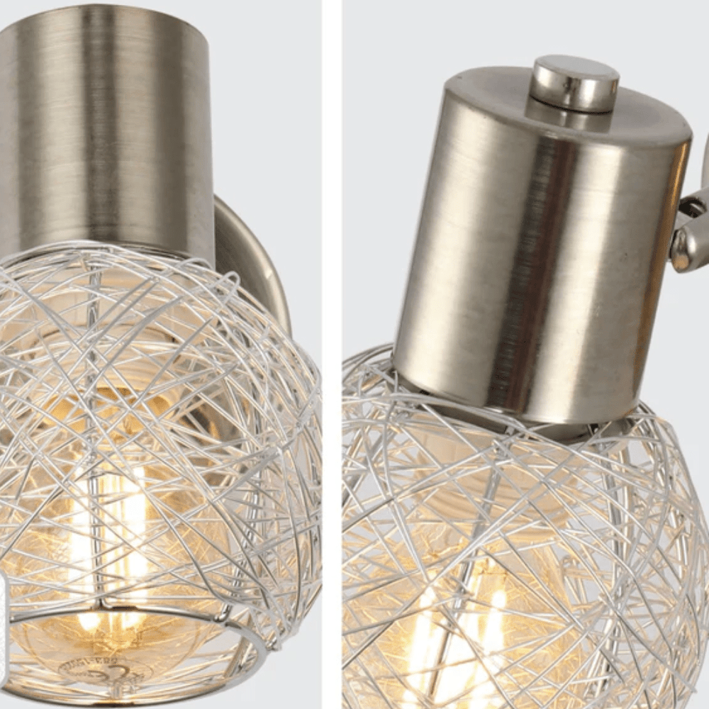 TKLD Wall & Sconce Lights Matte Nickel Body Silver Nest Shade Semi Flush E14 Ceiling and Wall Light  - 1 Lamp