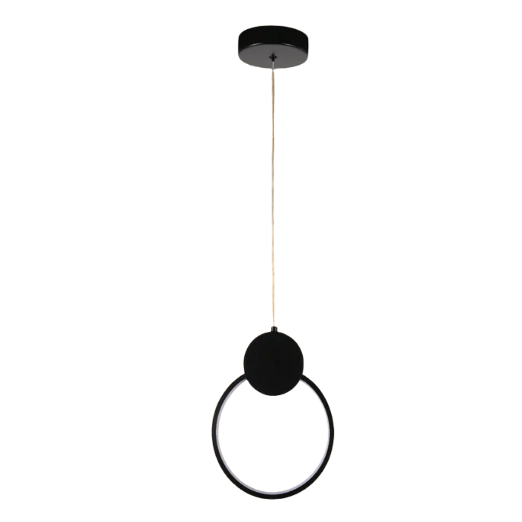 TKLD Pendant & Chandeliers Mavey Modern Nordic Circle Bedside LED Pendant Light Black CCT Changeble