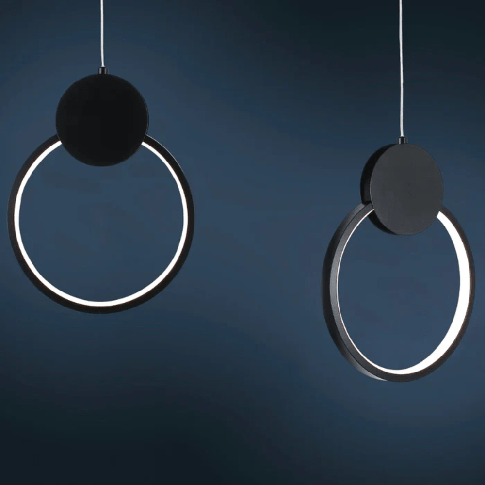 TKLD Pendant & Chandeliers Mavey Modern Nordic Circle Bedside LED Pendant Light Black CCT Changeble