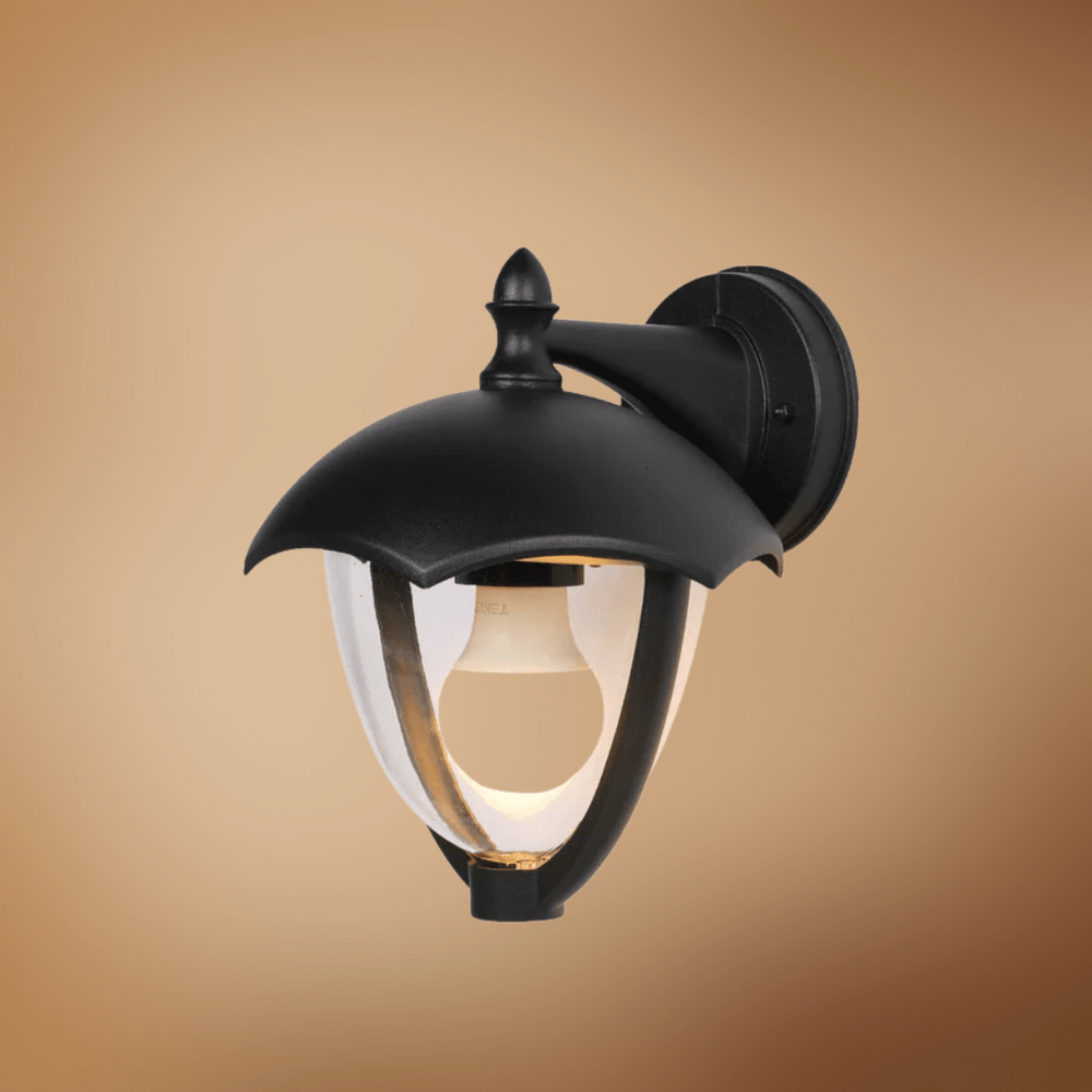 TKLD Wall & Sconce Lights Megan Black E27 Outdoor Downwards Lantern Wall Light - 40W