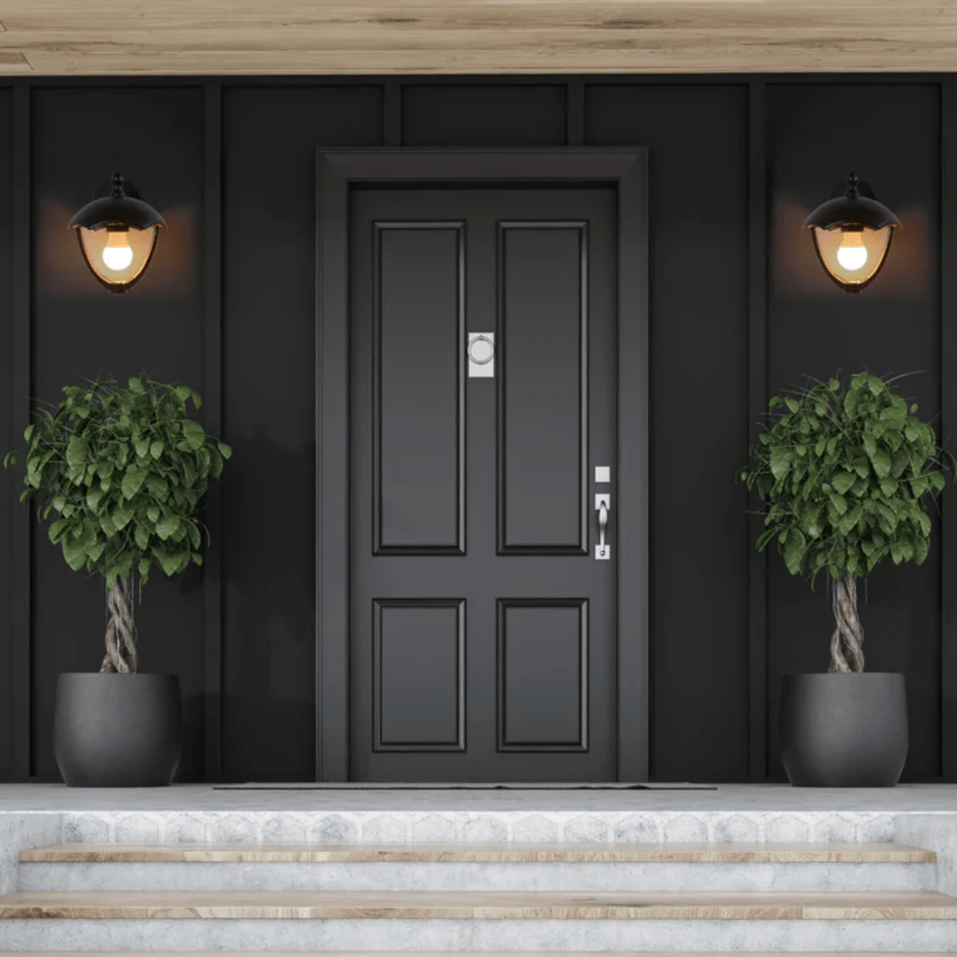 TKLD Wall & Sconce Lights Megan Black E27 Outdoor Upwards Lantern Wall Light - 40W