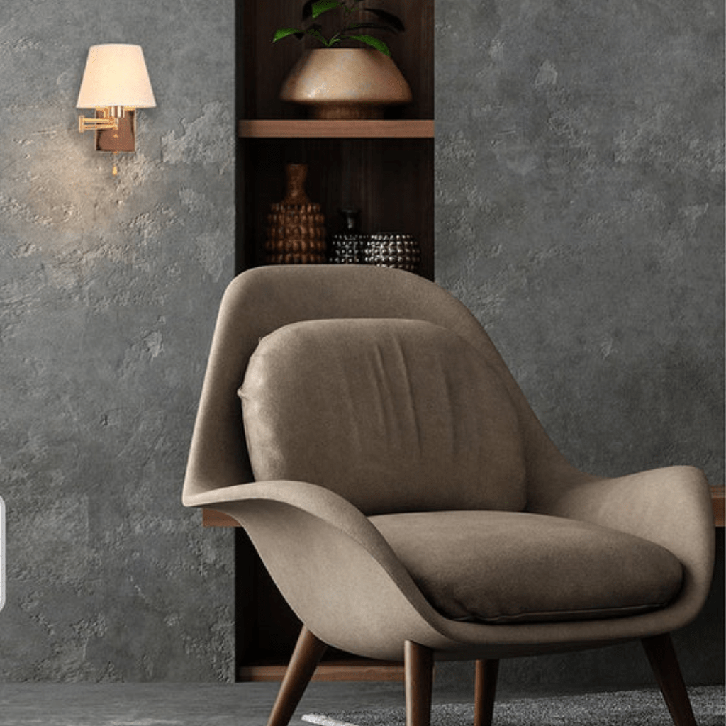 TKLD Wall & Sconce Lights Metal Swing Arm Frustum Flaxen Gold Body Wall Light with Pull Down Switch