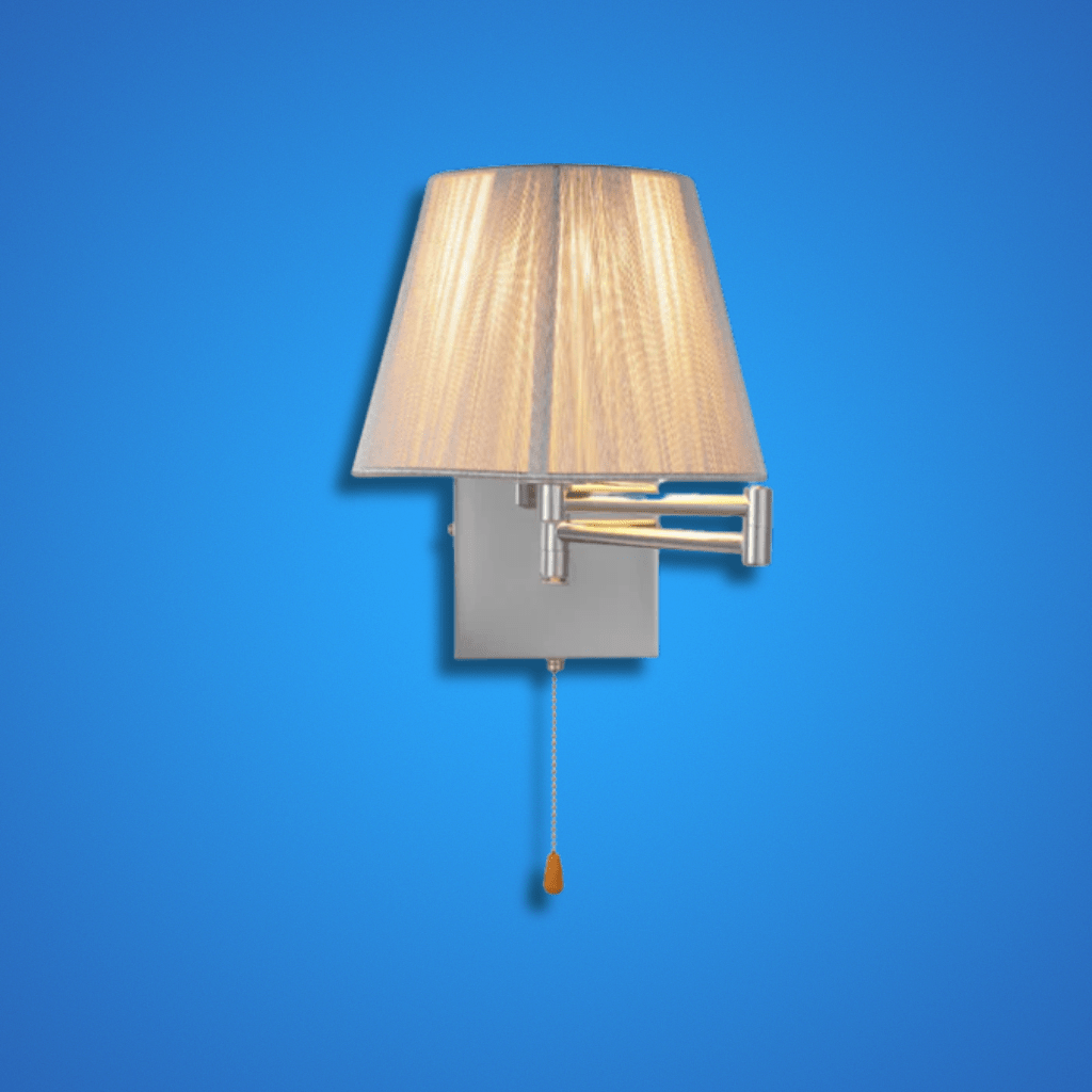 TKLD Wall & Sconce Lights Metal Swing Arm Frustum Silvery Accented White or Black Wall Light with Pull Down Switch