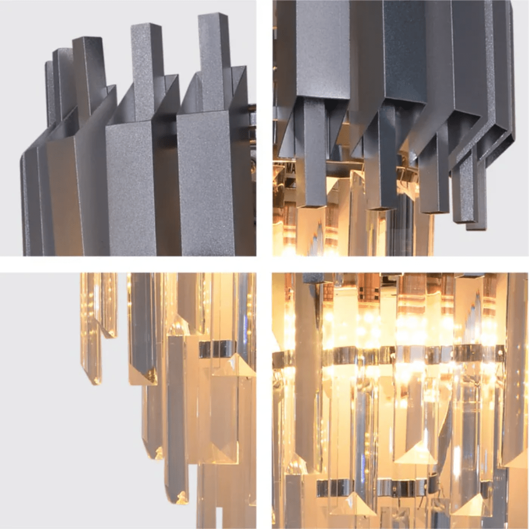 TKLD Wall & Sconce Lights Metropolitan Square Beam Design 3 Tiered Crystal Wall Sconce Light - 40W