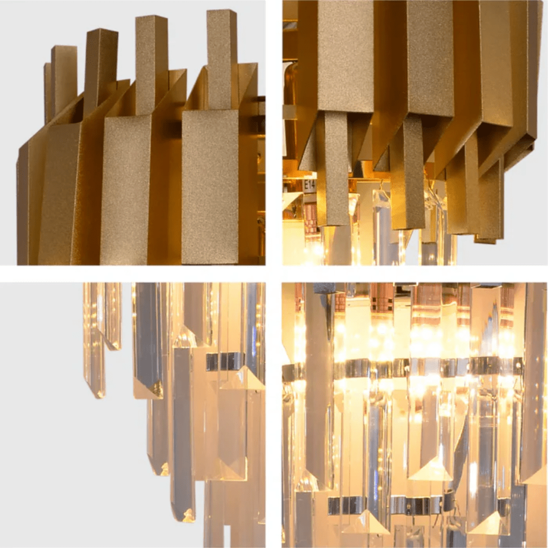 TKLD Wall & Sconce Lights Metropolitan Square Beam Design 3 Tiered Crystal Wall Sconce Light - 40W