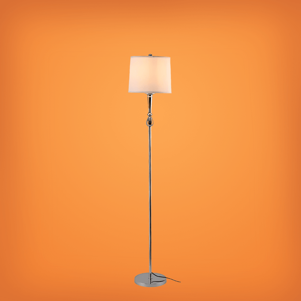 TKLD Table & Floor Lamps Mid-century Nickel Flaxen Floor Lamp - 40W