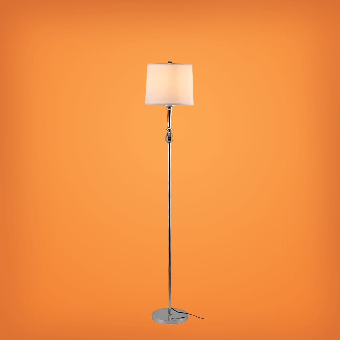 TKLD Table & Floor Lamps Mid-century Nickel Flaxen Floor Lamp - 40W