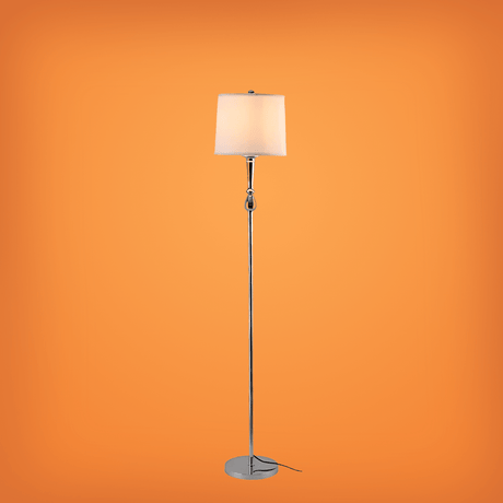 TKLD Table & Floor Lamps Mid-century Nickel Flaxen Floor Lamp - 40W