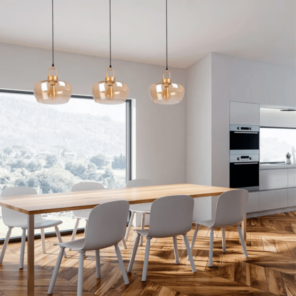 TKLD Pendant & Chandeliers Miele Grande Amber Glass E27 Pendant Ceiling Light