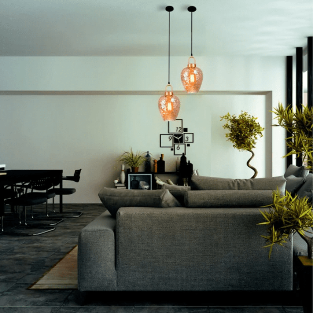 TKLD Pendant & Chandeliers Miele Lungo Amber Glass E27 Pendant Ceiling Light