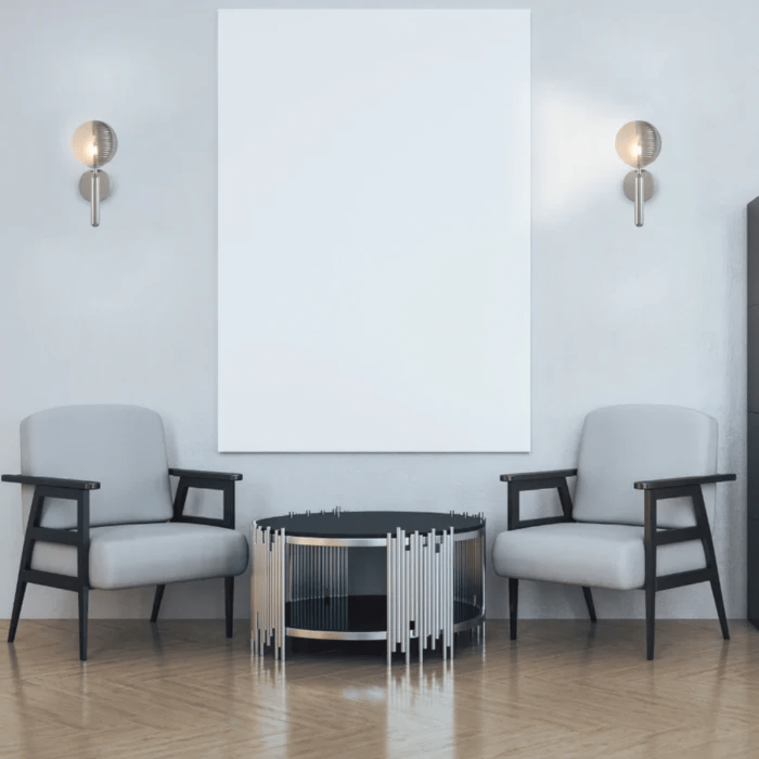 TKLD Wall & Sconce Lights Minimal Striped Reeded Clear-Opal Globe Wall Light - 20W