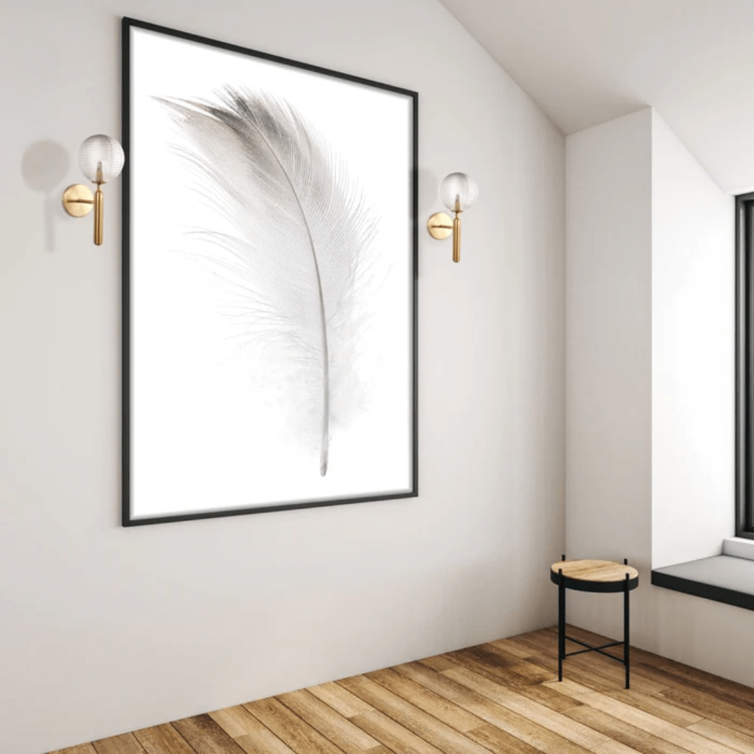 TKLD Wall & Sconce Lights Minimal Striped Reeded Clear-Opal Globe Wall Light - 20W