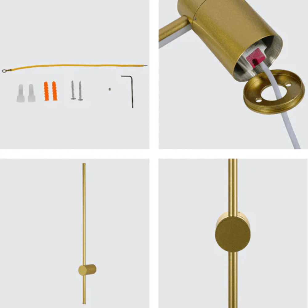 TKLD Wall & Sconce Lights Minimalist Black or Gold Linear Wall Sconce Light