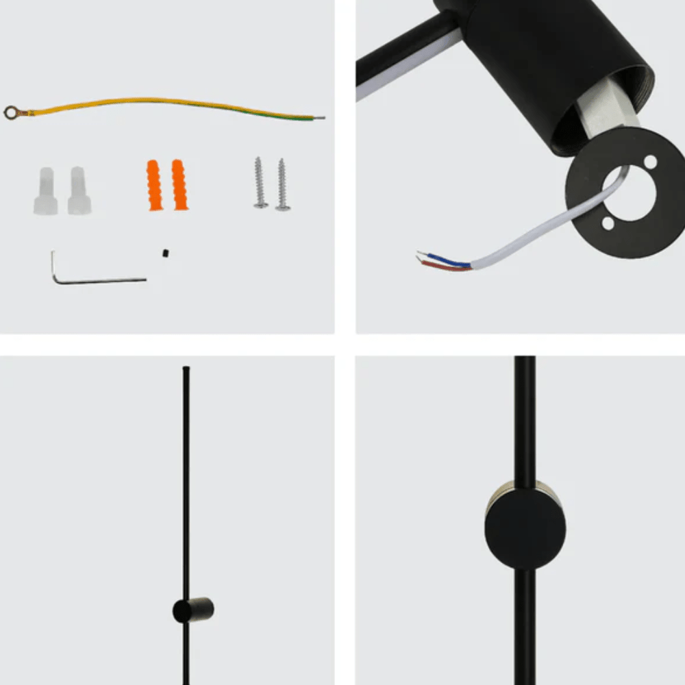 TKLD Wall & Sconce Lights Minimalist Black or Gold Linear Wall Sconce Light