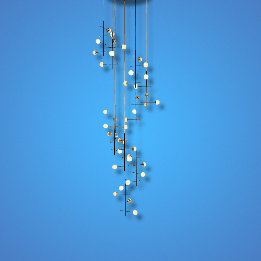 TKLD Pendant & Chandeliers Modern 10 Pendant Round Spacious Chandelier Ceiling Light Gold