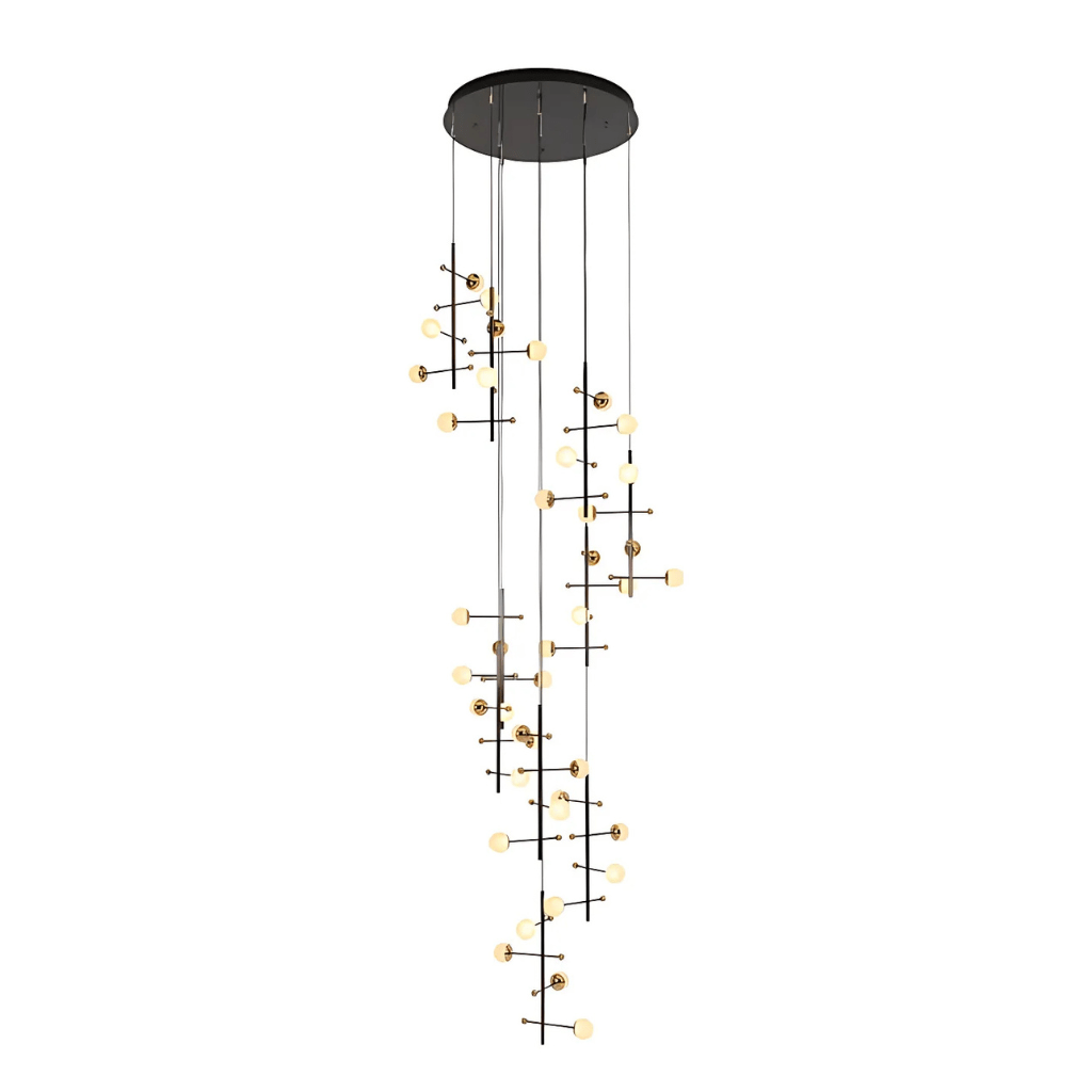 TKLD Pendant & Chandeliers Modern 10 Pendant Round Spacious Chandelier Ceiling Light Gold