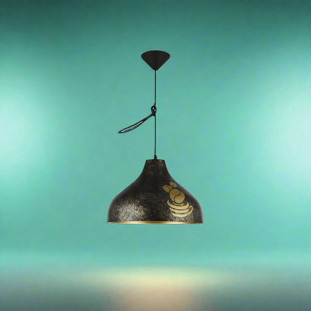 TKLD Pendant & Chandeliers Modern Black & Gold Hanging Light - 150-18200