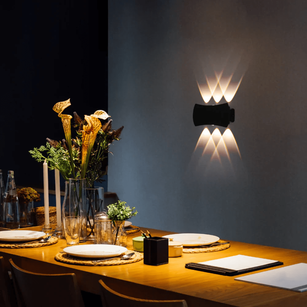 TKLD Pendant & Chandeliers Modern Black Outdoor 4000K LED Wall Light - 6 Lamp