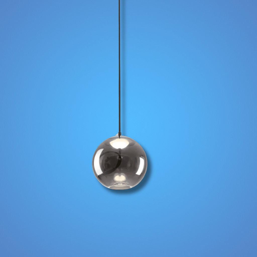 TKLD Pendant & Chandeliers Modern Contemporary Small Globe Smoky Glass Pendant Ceiling Light with Built-in LED