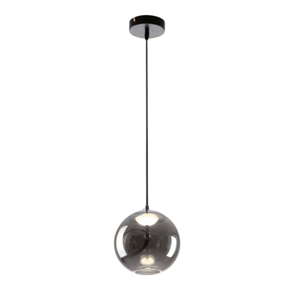 TKLD Pendant & Chandeliers Modern Contemporary Small Globe Smoky Glass Pendant Ceiling Light with Built-in LED