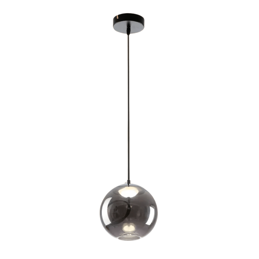 TKLD Pendant & Chandeliers Modern Contemporary Small Globe Smoky Glass Pendant Ceiling Light with Built-in LED