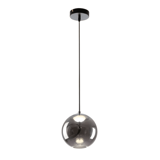 TKLD Pendant & Chandeliers Modern Contemporary Small Globe Smoky Glass Pendant Ceiling Light with Built-in LED