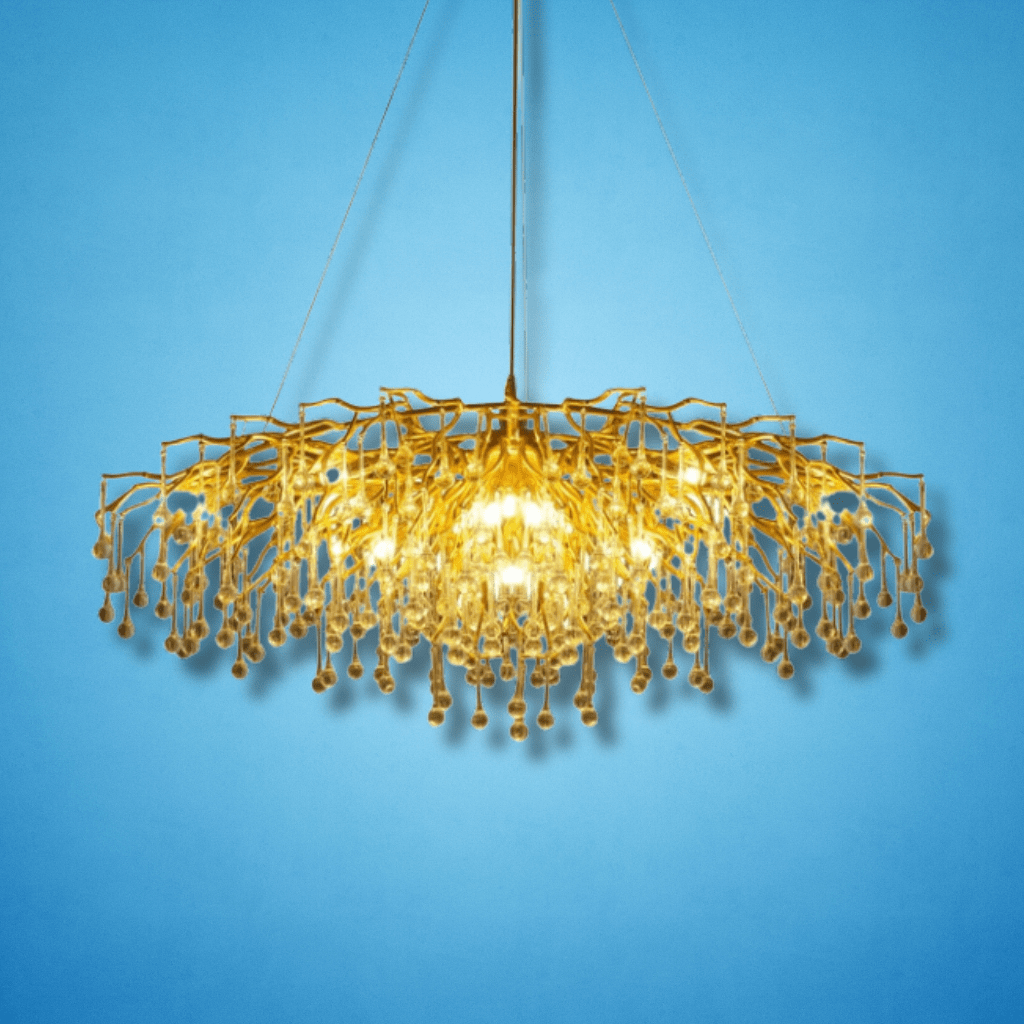 TKLD Pendant & Chandeliers Modern Crystal Glass Droplet Teardrop Chandelier Ceiling Light 13xG9 1200mm