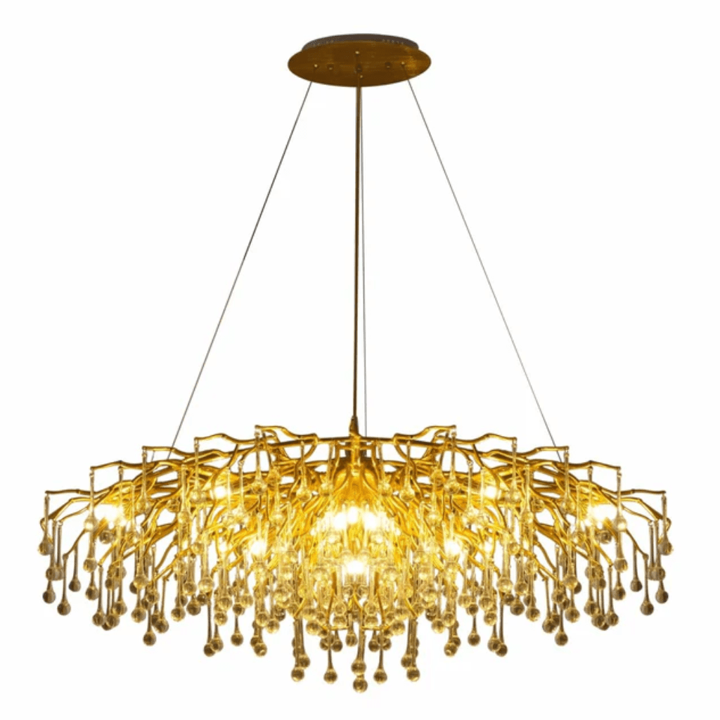 TKLD Pendant & Chandeliers Modern Crystal Glass Droplet Teardrop Chandelier Ceiling Light 13xG9 1200mm