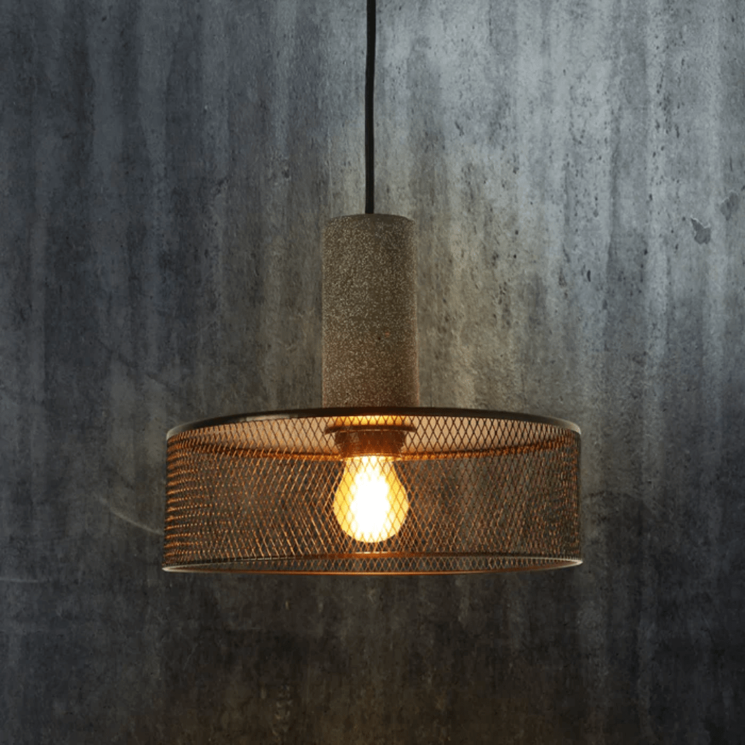 TKLD Pendant & Chandeliers Modern Elliptic Cylinder Shape Concrete Textured Pendant Light - 40W