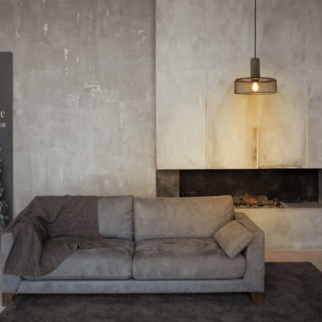 TKLD Pendant & Chandeliers Modern Elliptic Cylinder Shape Concrete Textured Pendant Light - 40W