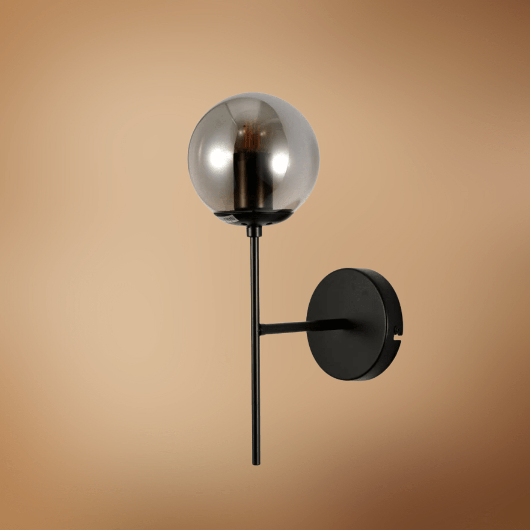 TKLD Pendant & Chandeliers Modern Globe Smoky Black Wall Light Sconce