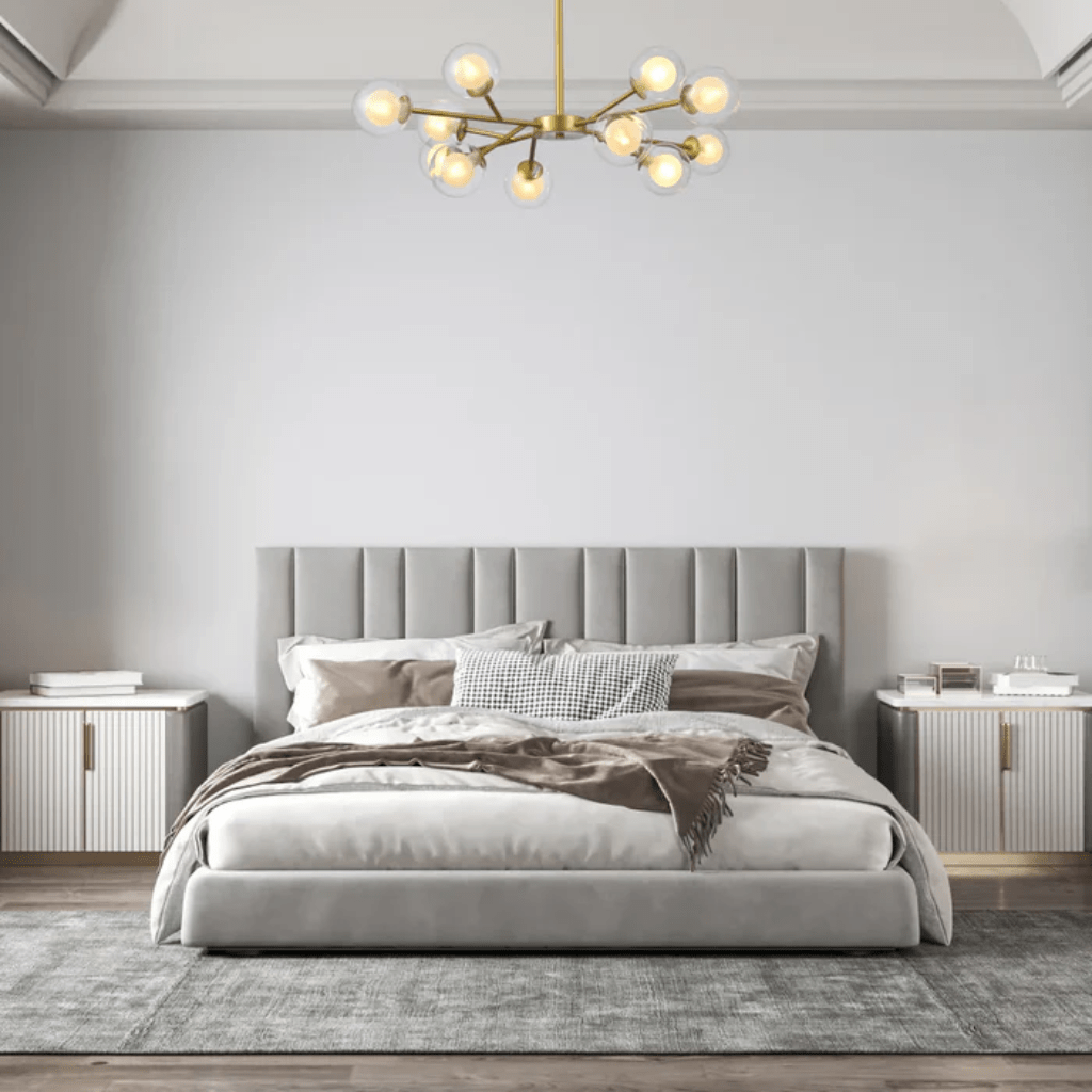 TKLD Pendant & Chandeliers Modern Gold Ceiling Light with 12 Double-Layered Globes