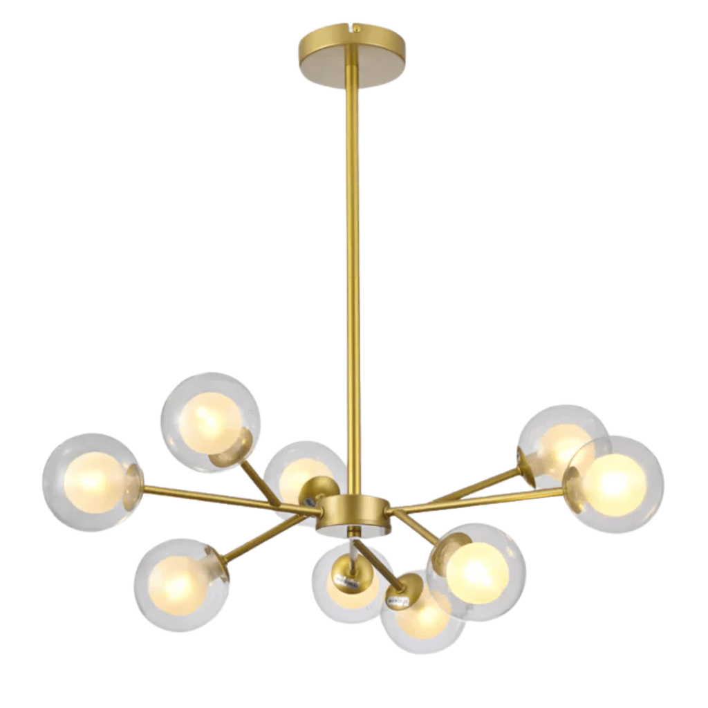TKLD Pendant & Chandeliers Modern Gold Ceiling Light with 9 Double-Layered Globes