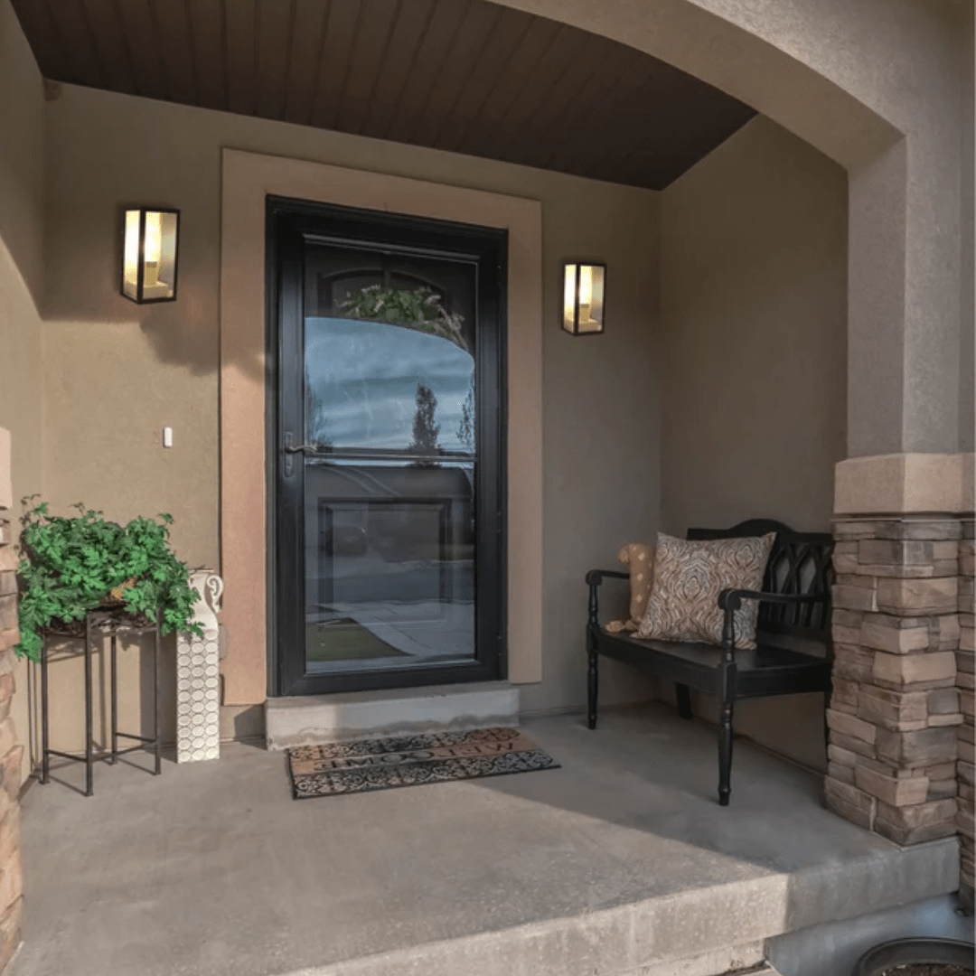 TKLD Wall & Sconce Lights Modern Grey & White Clear Glass E27 Lantern Cuboid Wall Lamp - 60W