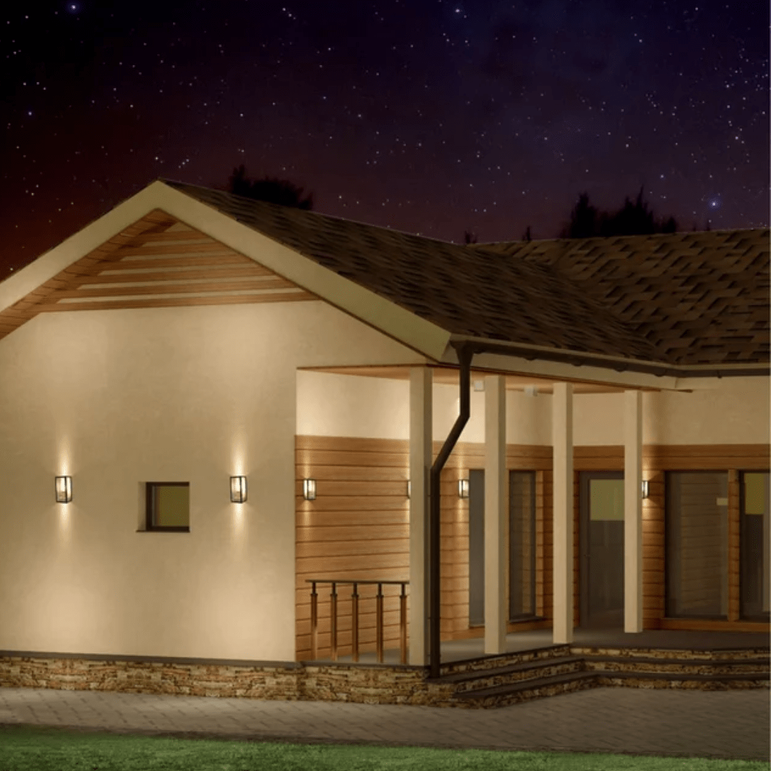 TKLD Wall & Sconce Lights Modern Grey & White Clear Glass E27 Lantern Cuboid Wall Lamp - 60W