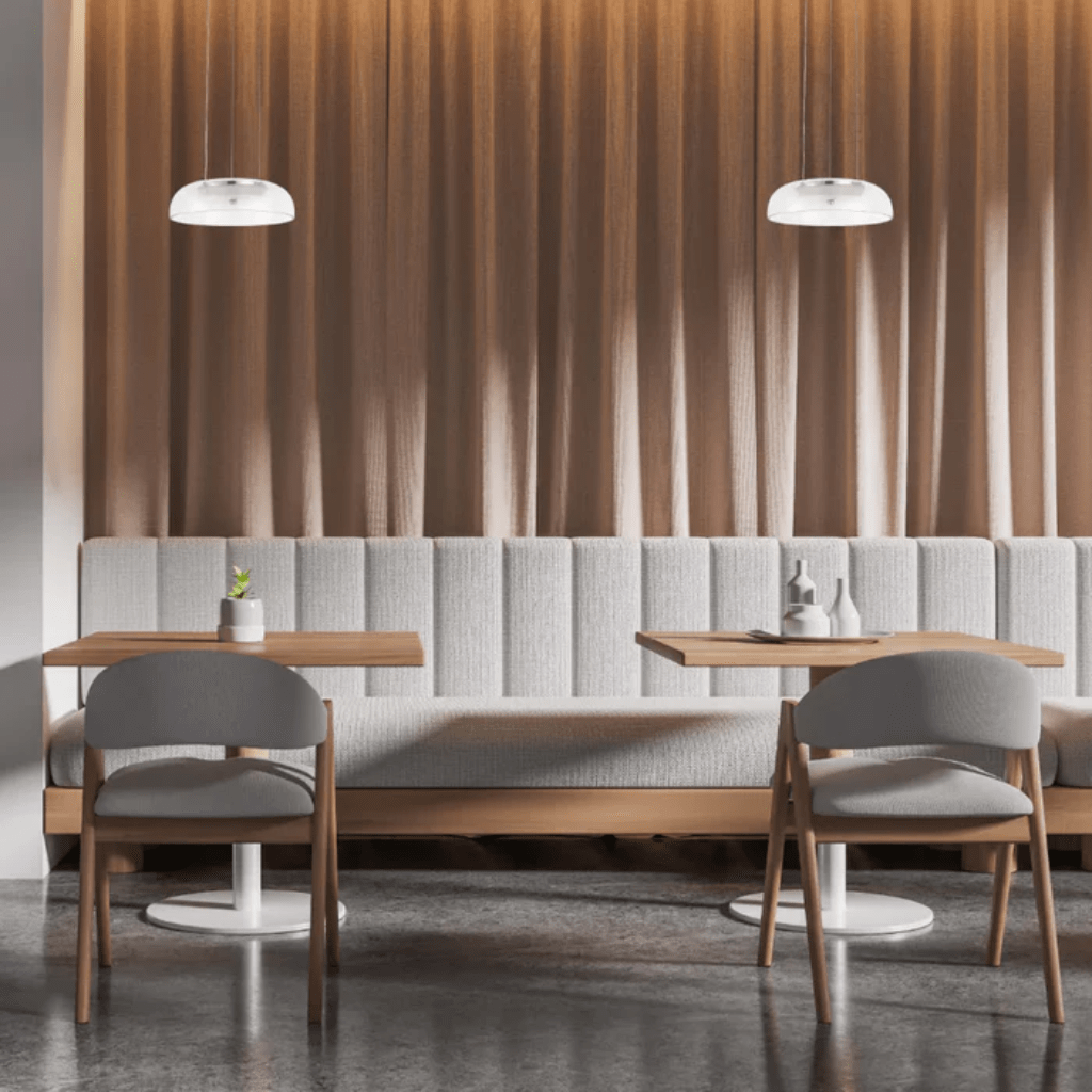 TKLD Pendant & Chandeliers Modern Minimalist Clifton Glass Pendant Light Chrome CCT Changeable D280 6W